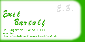 emil bartolf business card